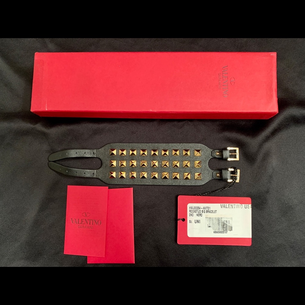 Valentino Gold Studded Wide Cuff